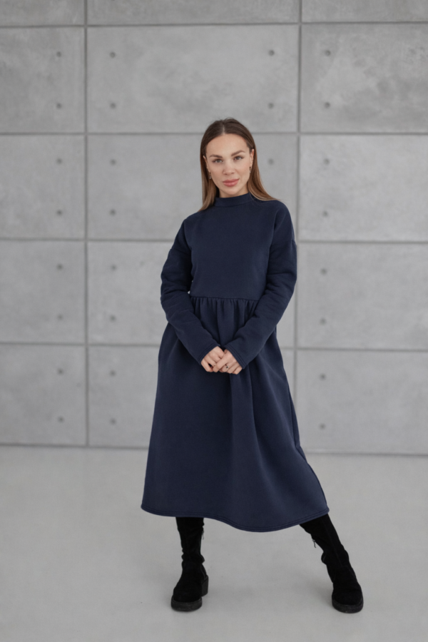 Платье «Молния» чернильное